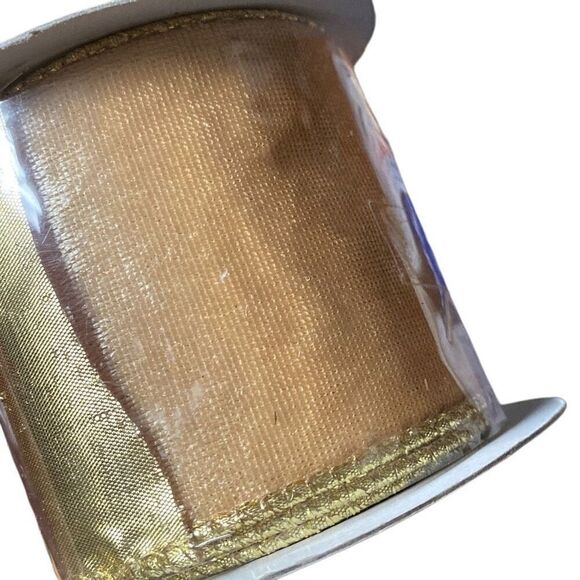 Lot Of 11 Vintage Spools Gold Ribbon Some Wired Craft New Old Stock NOS Christma - Picture 3 of 8